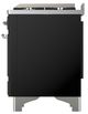 Ilve® Majestic III 40" Glossy Black Pro Style Dual Fuel Natural Gas Range with Solid Door and Chrome Trim-4