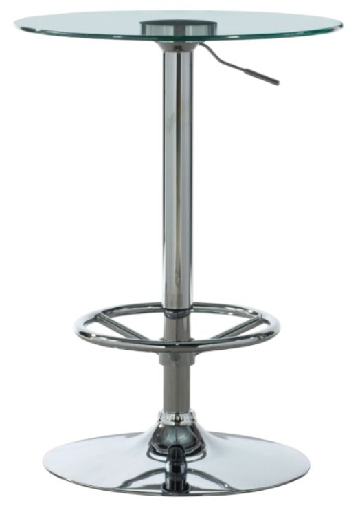 Powell® Placid Glass Top Pub Table with Chrome Base-0