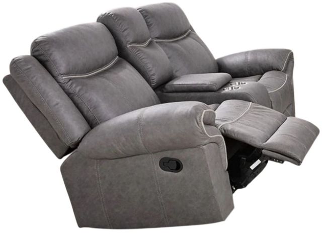 Furniture of America® Agata Warm Gray Glider Recliner Loveseat-0