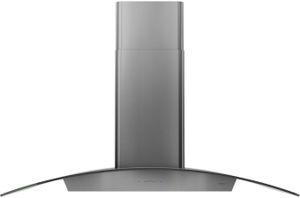 front view of the Zephyr Ravenna Island 42" Smoke Gray Glass Island Range Hood