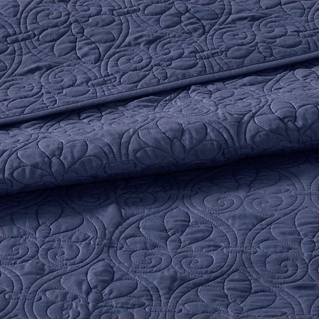 Olliix by Madison Park Navy King Quebec Reversible Bedspread Set-3
