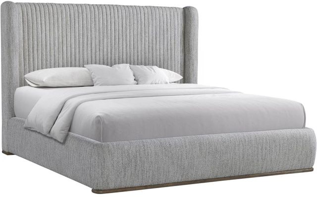 Bernards Jupiter Gray Queen Upholstered Panel Bed-0
