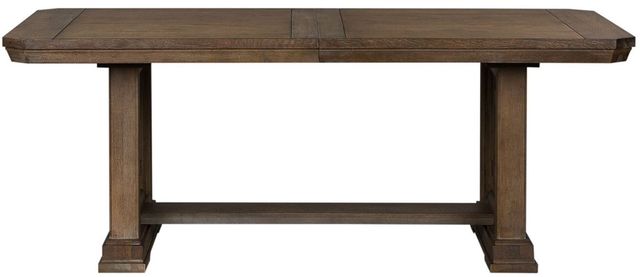 Liberty Furniture Artisan Prairie 5-Piece Aged Oak Trestle Table Set-2