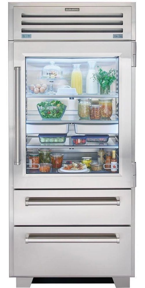 Sub-Zero® PRO Series 36" 22.7 Cu. Ft. Stainless Steel Frame Built-InBottom Freezer Refrigerator-2