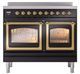 Ilve® Nostalgie II Noblesse 40'' Glossy Black Pro Style Induction Range with Brass Trim-1