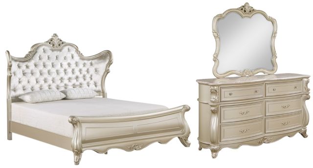 New Classic® Home Furnishings Monique 3-Piece Champagne Queen Bedroom Set-0