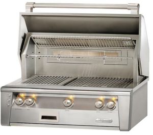 Front view of the Alfresco™ ALXE Series 3-Burner Stainless Steel Built In Natural Gas Grill