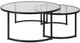 Uttermost® Rhea 2-Piece Glass Top Nesting Coffee Table Set with Satin Black Base-4