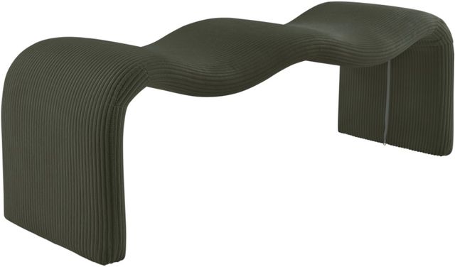 Meridian Furniture Willow Green Corduroy Bench-0