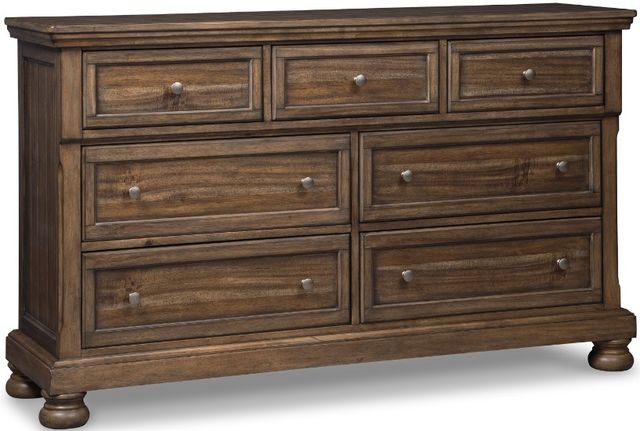 Signature Design by Ashley® Flynnter 5-Piece Medium Brown Queen Panel Bed Set-2