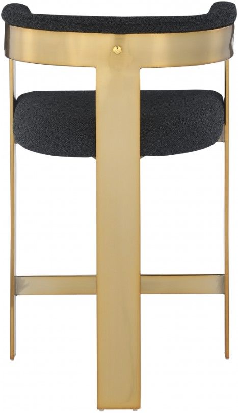Meridian Furniture Romeo Black/Gold Upholstered Counter Stool-3