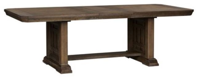 Liberty Furniture Artisan Prairie 6-Piece Aged Oak Trestle Table Set-1