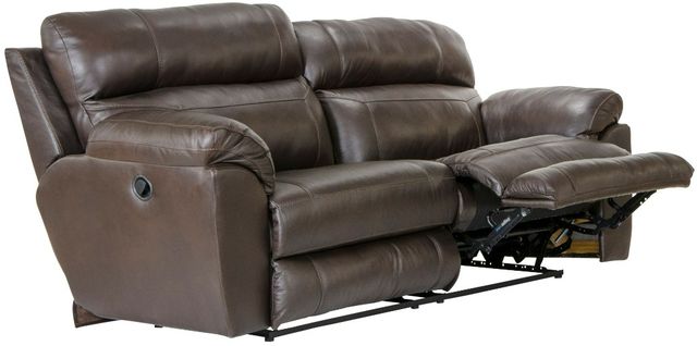 Catnapper® Costa Chocolate Leather Lay Flat Reclining Sofa-1