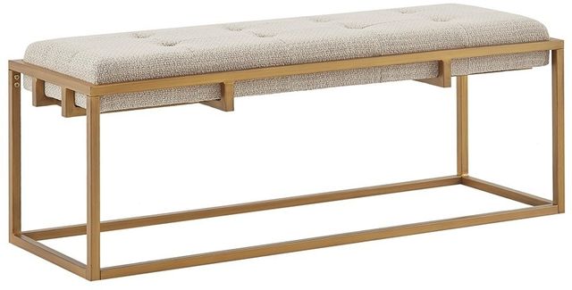 Olliix by Madison Park Greenwich Brown/Antique Bronze Accent Bench-1
