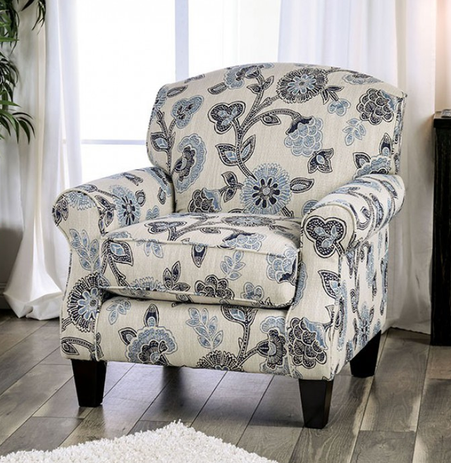 Furniture of America® Nash Ivory Floral Chair-2