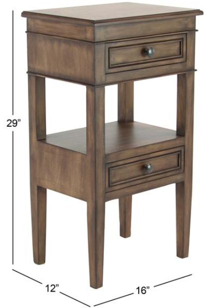 Deco Marche Light Brown 2-Drawer Accent Table-3