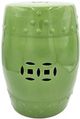 A & B Home Green Barrel Stool-2