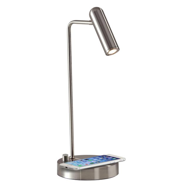Adesso® Kaye Brushed Steel AdessoCharge LED Desk Lamp-0