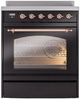 Ilve® Nostalgie II Series 30" Glossy Black Pro Style Induction Range-3
