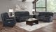 Corinthian Furniture Baker Blue Power Reclining Loveseat with Power Headrest, Console, and Lumbar -1