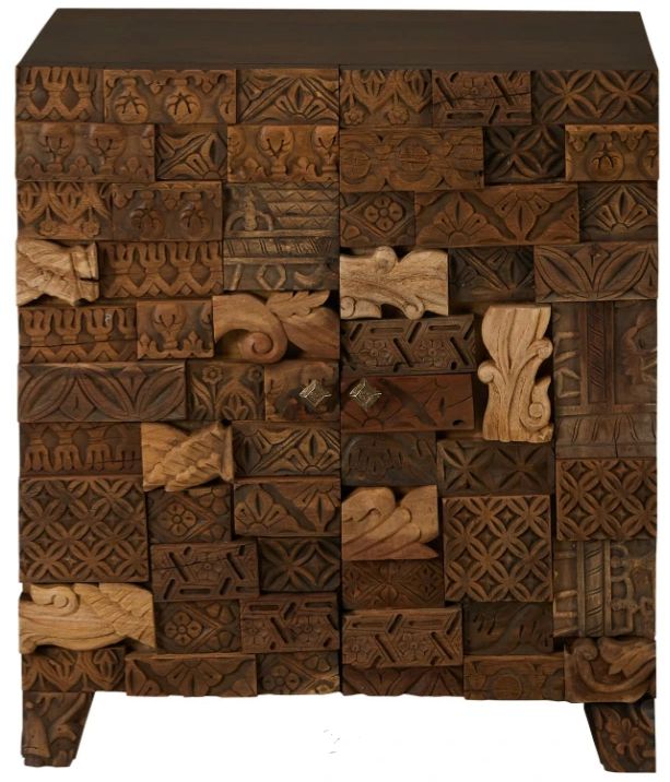 Jaipur Furniture Omisha Brown Print Block Cabinet-1
