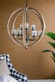 A & B Home Brown Natural Wood Chandelier-5