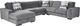 Lifestyle Charcoal Sectional with Sleeper Trundle and Left Arm Storage Chaise-0