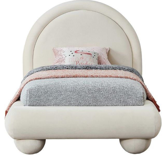 Meridian Furniture Madrid Cream Twin Upholstered Panel Bed-1