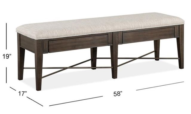 Magnussen Home® Westley Falls Baja Fog/Graphite Upholstered Bench-2