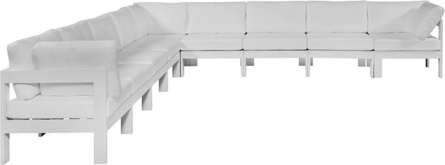 Meridian Furniture Nizuc 9-Piece White Outdoor Patio Modular Sectional Set-1