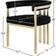 Meridian Furniture Marcello Black/Brushed Brass Velvet Dining Chair-2