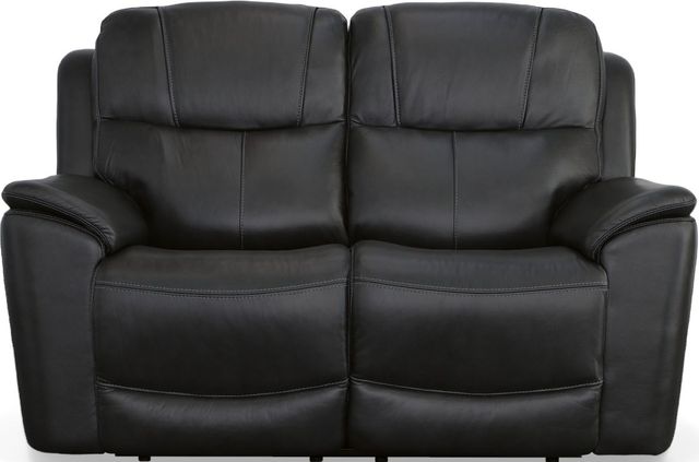 Flexsteel® Crew Raven Power Reclining Loveseat with Power Headrests and Lumbar-1