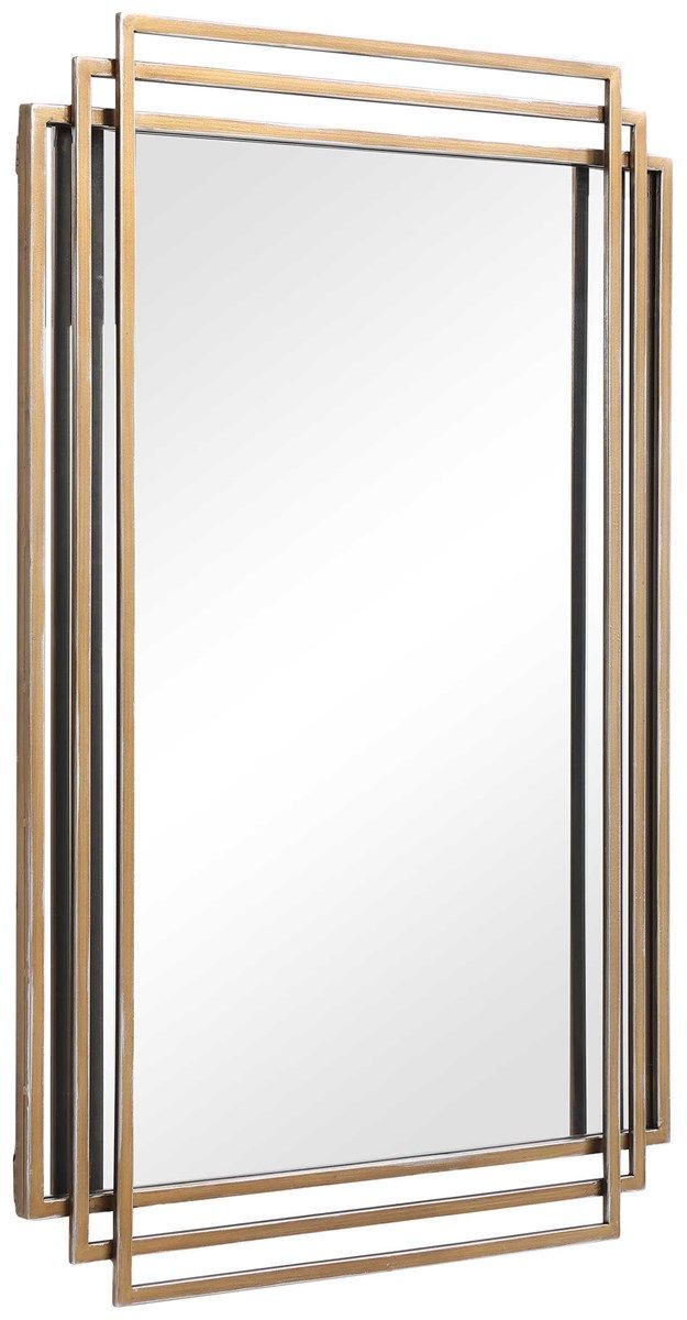 Uttermost® Amherst Distressed Brushed Gold Mirror-4