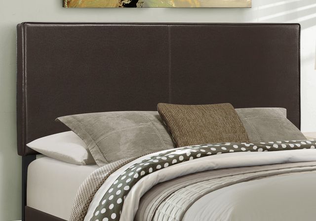Monarch Specialties Inc. Dark Brown Faux Leather Queen Bed-1