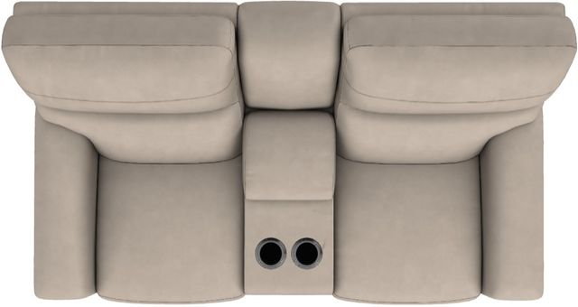 La-Z-Boy® Ava Ivory Leather Manual Reclining Loveseat with Console-4