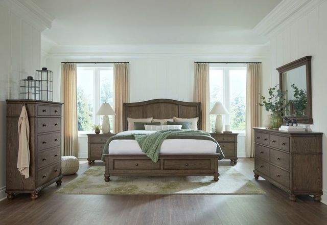 aspenhome® Oxford Cocoa King Sleigh Storage Bed-1