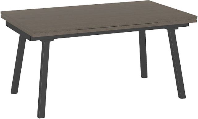 Amisco Customizable Lewis 90" Rectangular Extendable Table with 1" White Oak Veneer Top and 2 Leaves-0