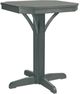 C R Plastic St. Tropez Slate Gray Square Counter Pedestal Table-0