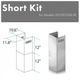 ZLINE 2 Piece 12" Stainless Steel Wall Hood Extension Kit-2
