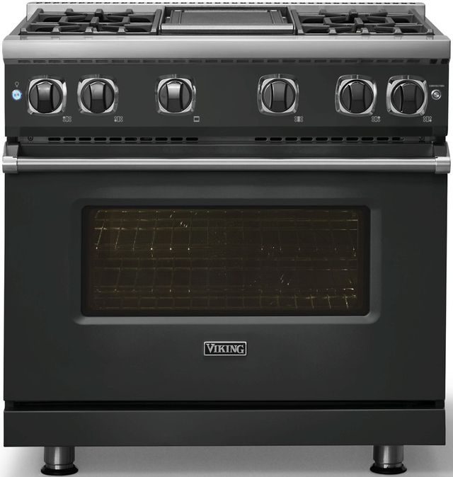 Viking® 7 Series 36" Antique Bronze Pro Style Liquid Propane Gas Range with Griddle-3