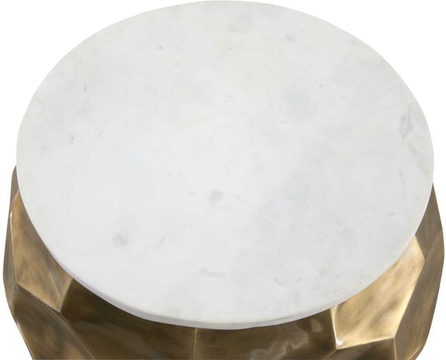 Steve Silver Co. Stomp White End Table with Gold Base-1