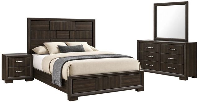 New Classic® Home Furnishings Langston 4-Piece Espresso Eastern King Panel Bedroom Set -0