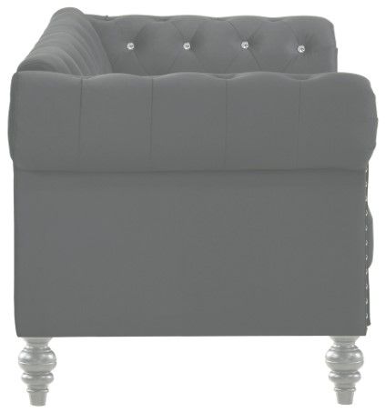 New Classic® Home Furnishings Emma Gray Crystal Loveseat-2