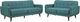 Elements International Hadley 2-Piece Heirloom Teal Living Room Stationary Seating Set with Loveseat-0