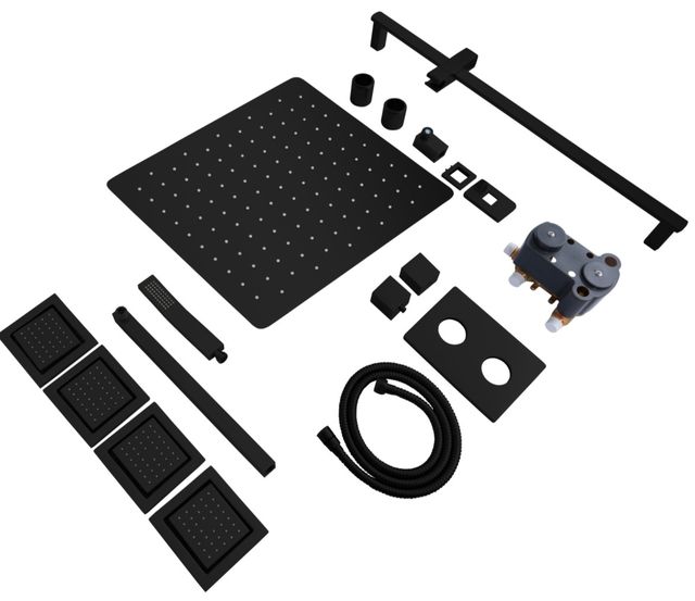ZLINE Autograph Edition Mstte Black Crystal Bay Thermostatic Shower System with Body Jets-1