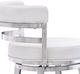 Armen Living Madrid Brushed Stainless Steel/White Counter Stool-4