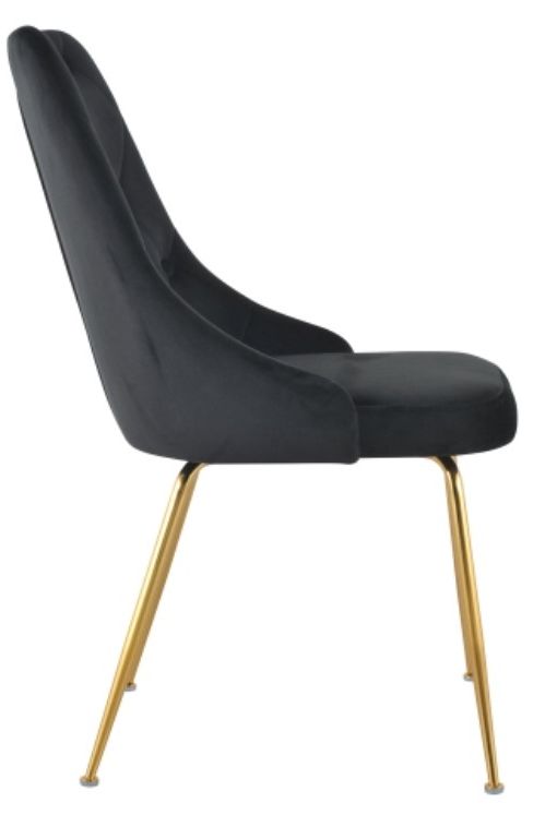 Mazin Furniture Plumeria Black/Gold Dining Side Chair -2