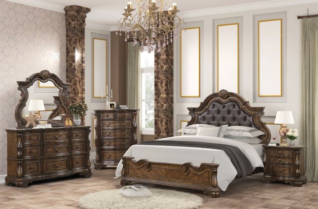 Furniture of America® Leovanni Dark Brown Queen Panel Bed-2