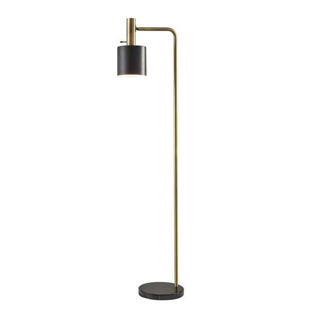 Adesso® Emmett Antique Brass/Black Floor Lamp-0