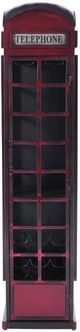 Jofran Inc. Glory Days Red Vintage Telephone Booth Bar-3